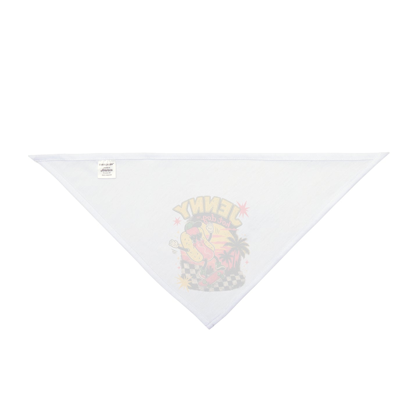 Pet Bandana — Retro 'Jenny' Surf Dog Bandana with Palm Trees & Checkered Design