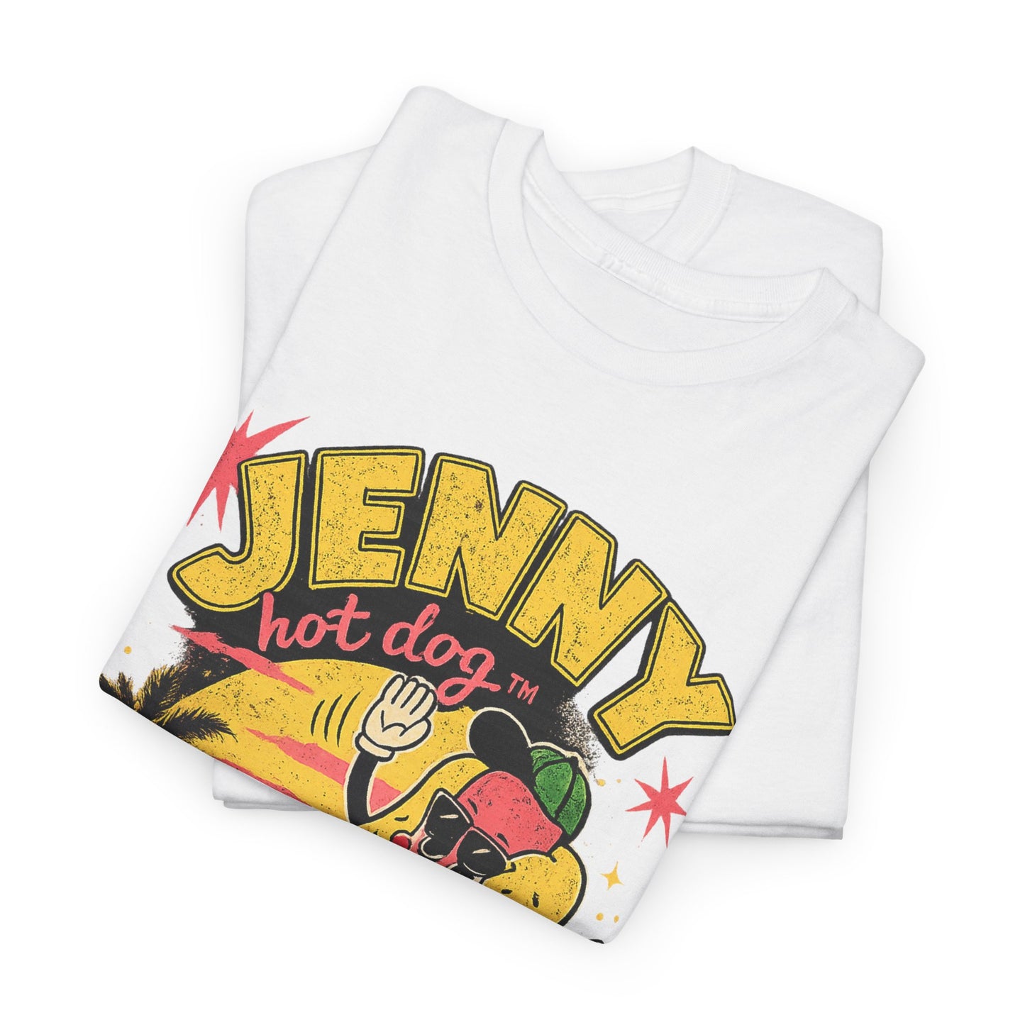 Jenny Hot Dog Skate Tee — Retro Beach Skateboard Graphic T-Shirt