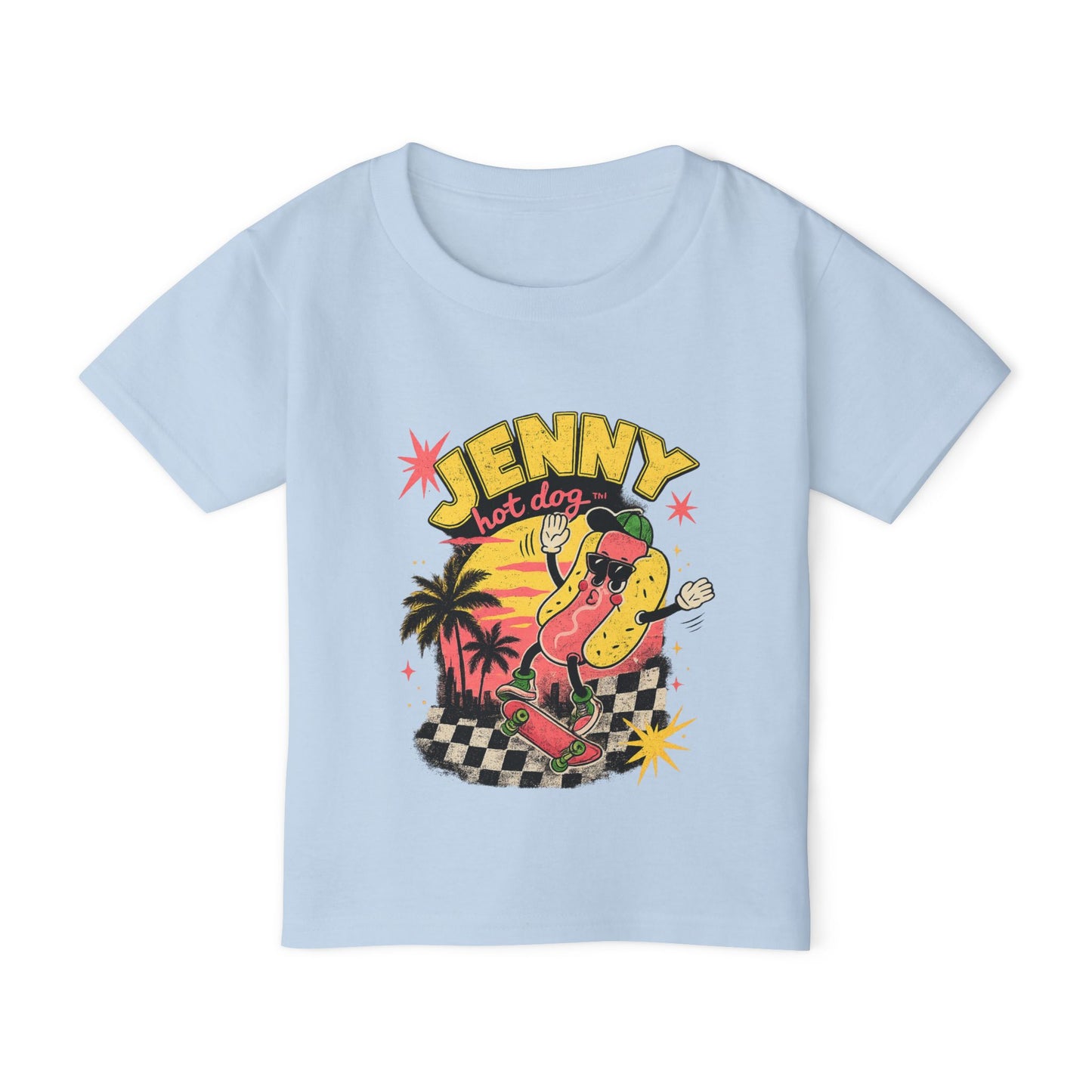 Toddler T-Shirt — "Jenny Hot Dog" Retro Skate Graphic