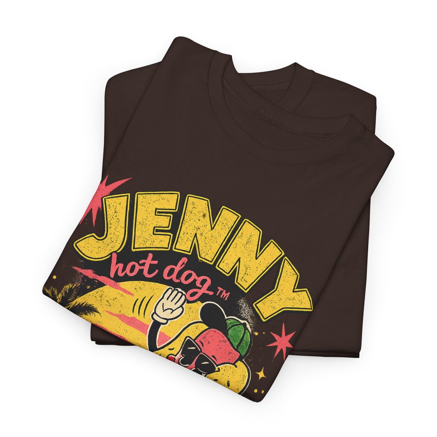 Jenny Hot Dog Skate Tee — Retro Beach Skateboard Graphic T-Shirt
