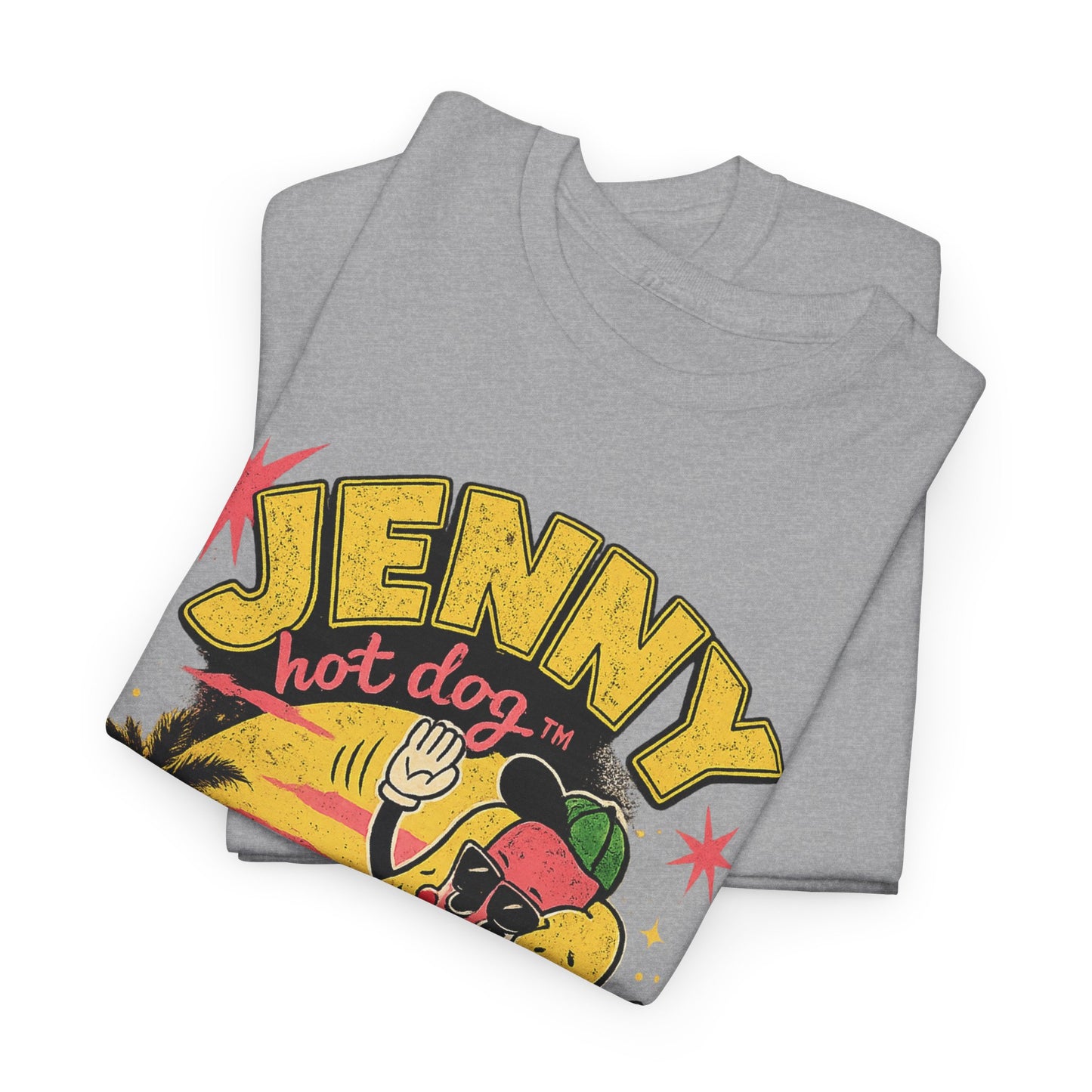 Jenny Hot Dog Skate Tee — Retro Beach Skateboard Graphic T-Shirt