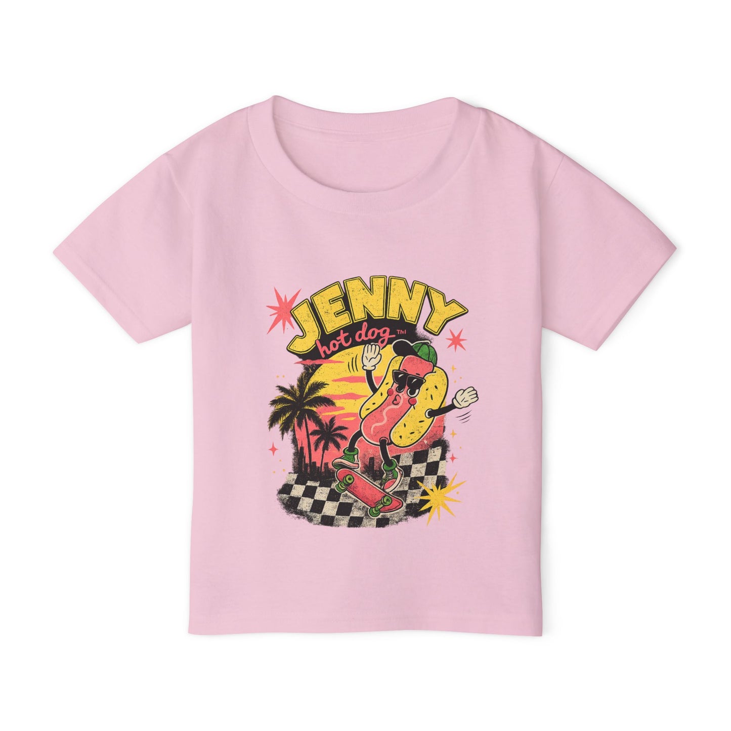 Toddler T-Shirt — "Jenny Hot Dog" Retro Skate Graphic