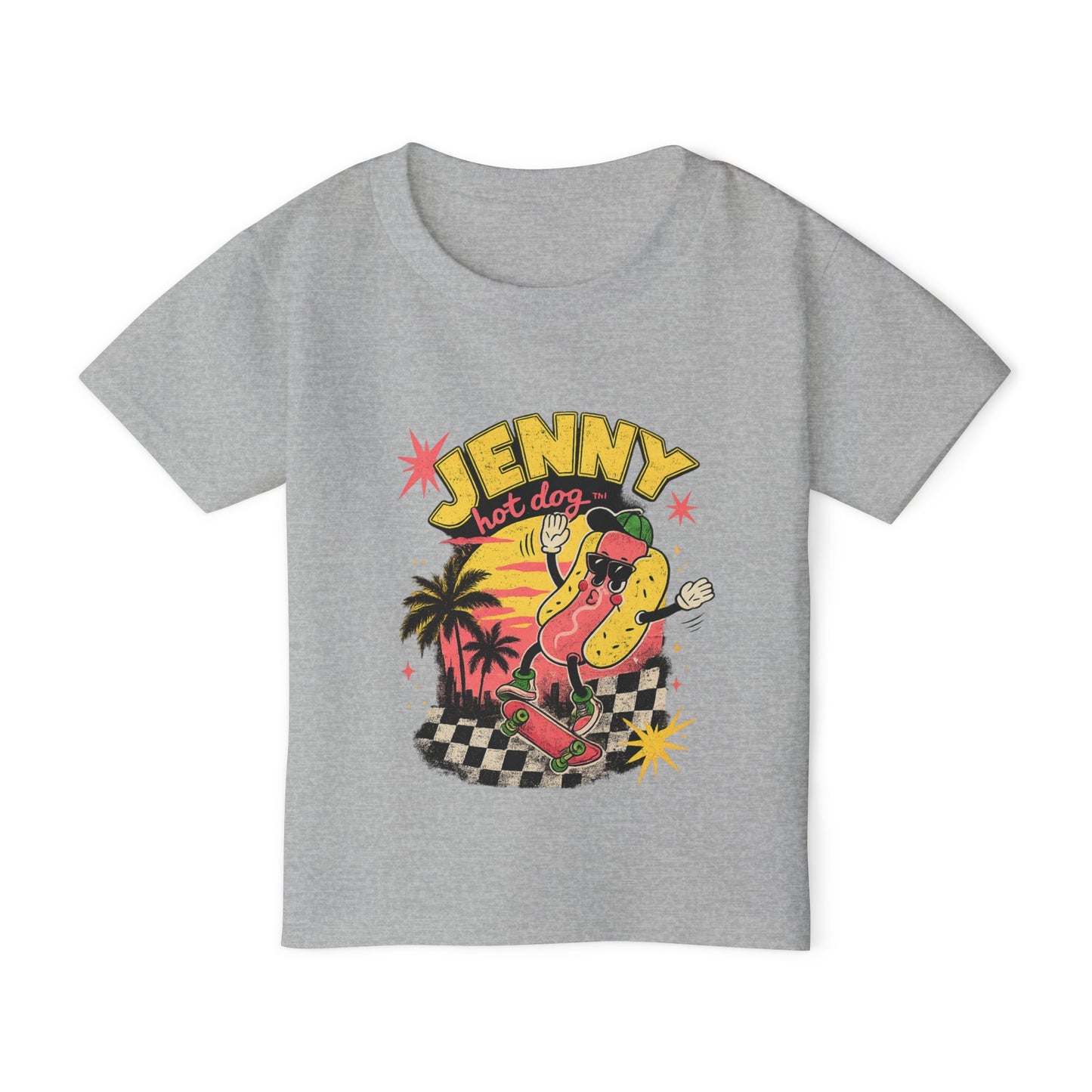 Toddler T-Shirt — "Jenny Hot Dog" Retro Skate Graphic