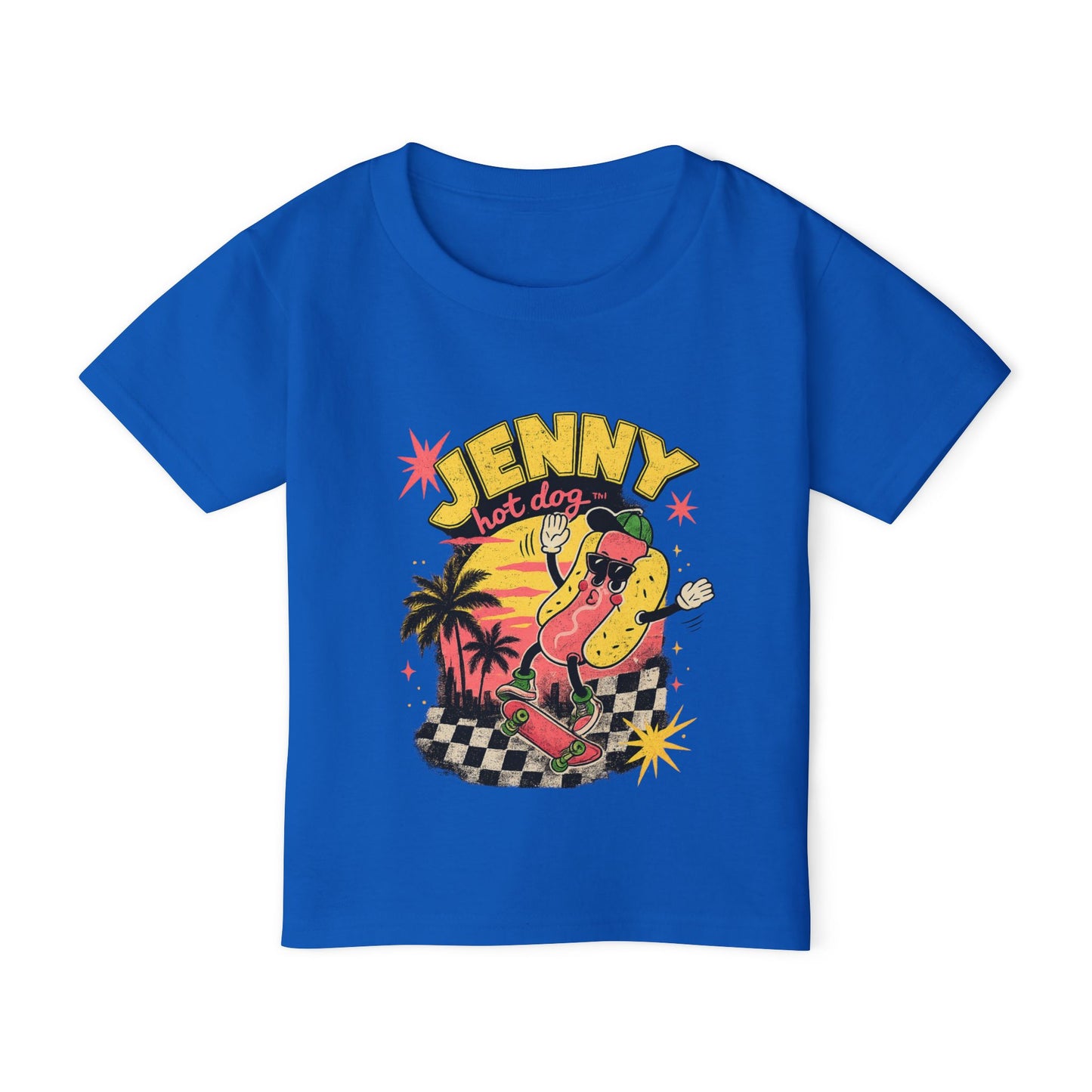 Toddler T-Shirt — "Jenny Hot Dog" Retro Skate Graphic