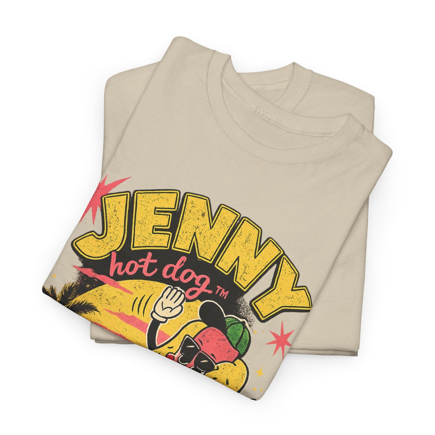 Jenny Hot Dog Skate Tee — Retro Beach Skateboard Graphic T-Shirt