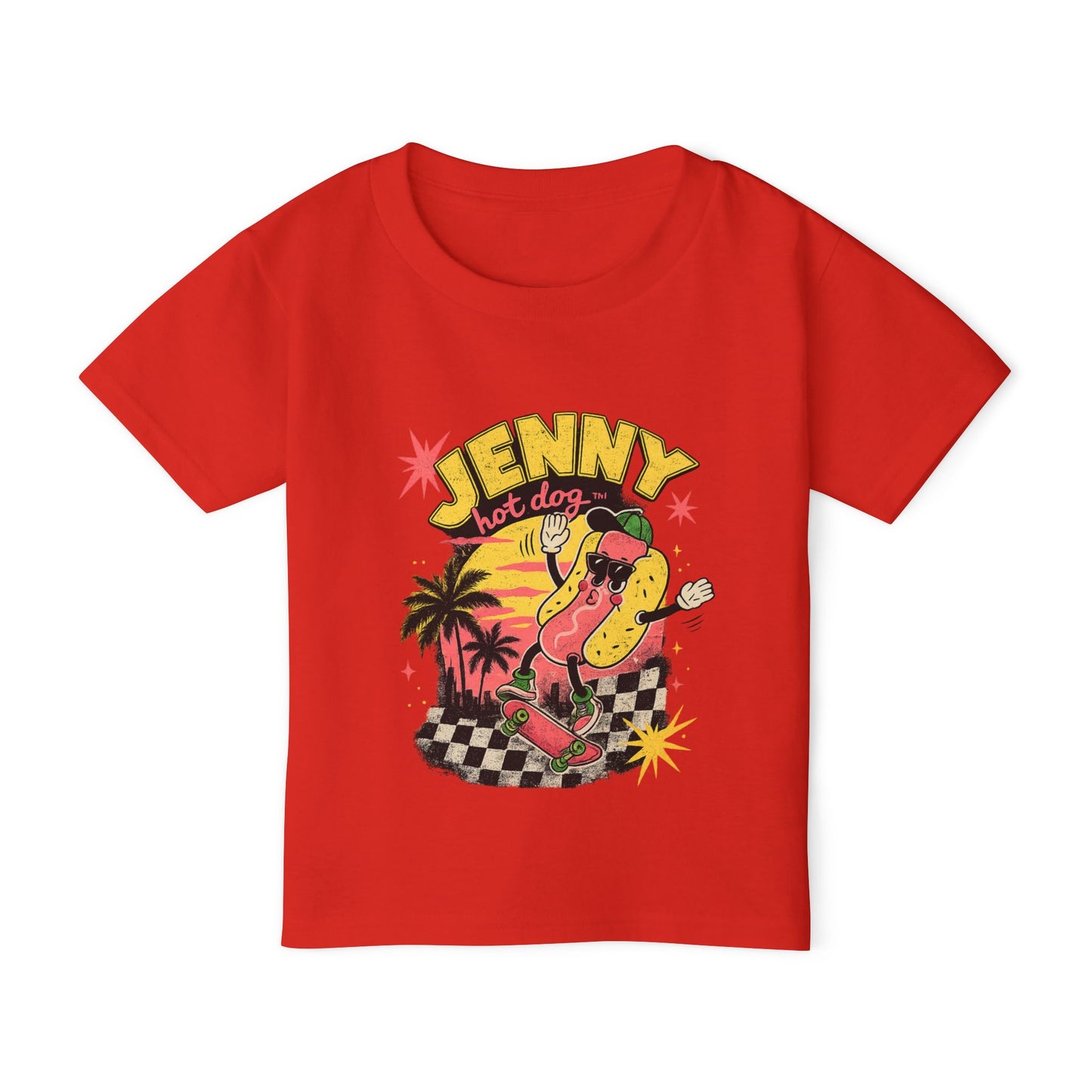 Toddler T-Shirt — "Jenny Hot Dog" Retro Skate Graphic