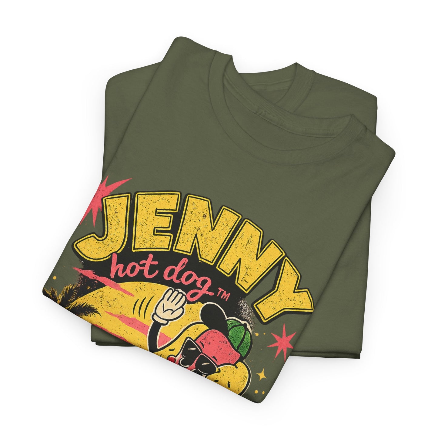 Jenny Hot Dog Skate Tee — Retro Beach Skateboard Graphic T-Shirt