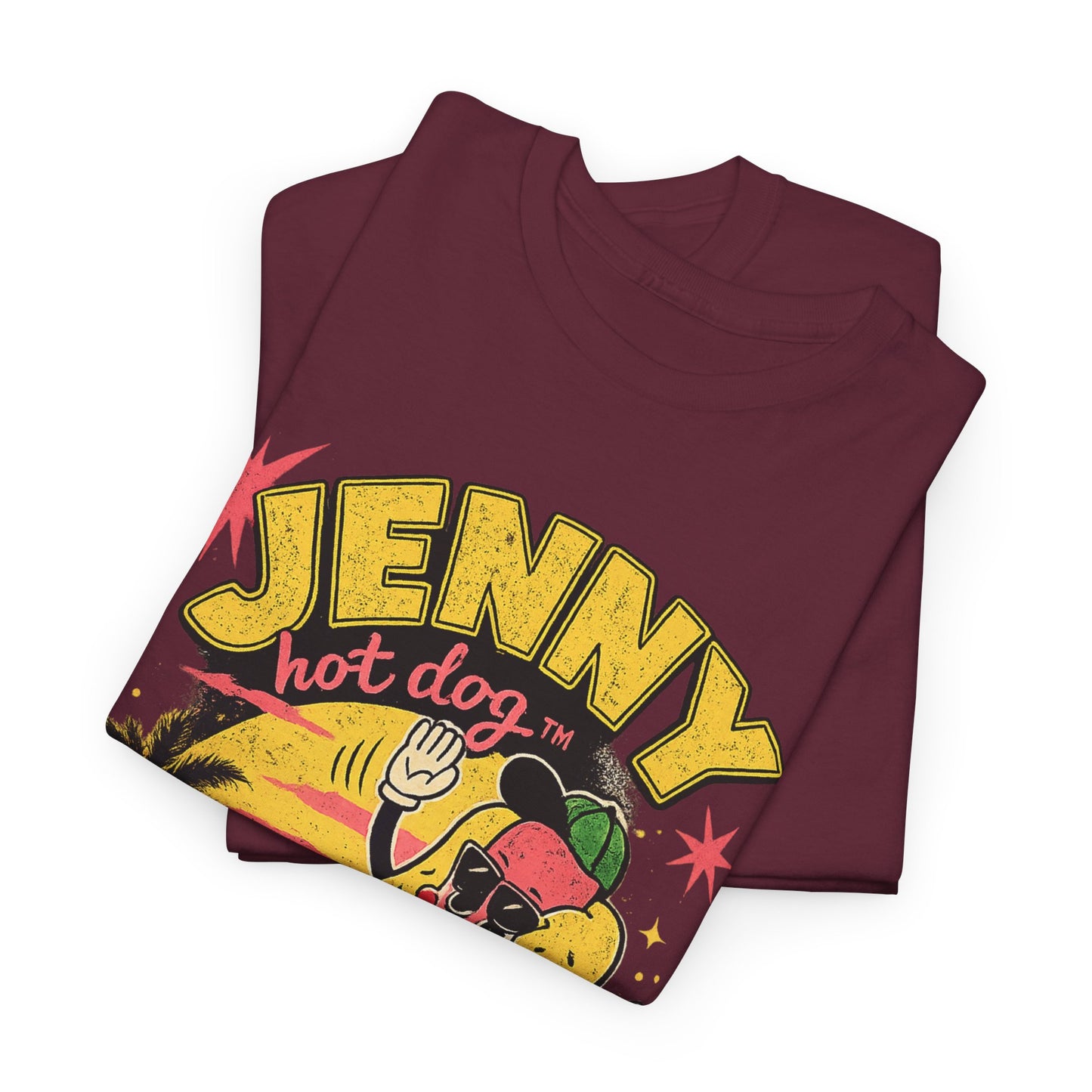 Jenny Hot Dog Skate Tee — Retro Beach Skateboard Graphic T-Shirt